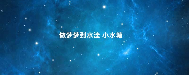 做梦梦到水洼 小水塘